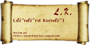 Lénárd Kornél névjegykártya