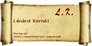 Lénárd Kornél névjegykártya